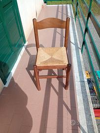 Sedie Rustiche in Legno  con Seduta in paglia