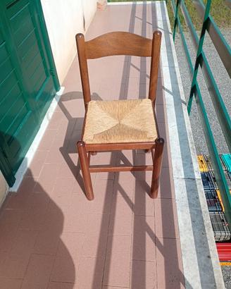 Sedie Rustiche in Legno  con Seduta in paglia