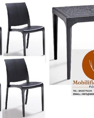 Set Sedie Tavoli Polipropilene Esterno cd0106