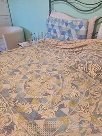 copriletto a filet fatta a mano