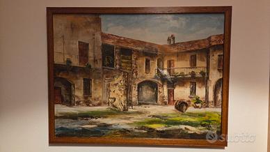 Quadro cascina Milano 1970/80 olio su tela