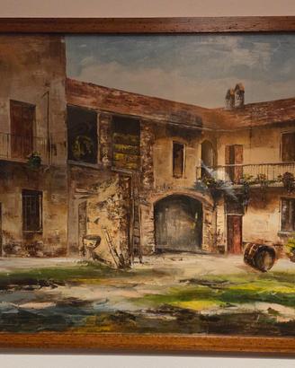 Quadro cascina Milano 1970/80 olio su tela
