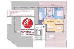 Lavis zona centrale e servita panoramico attico