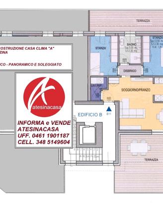 Lavis zona centrale e servita panoramico attico