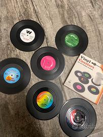 6 Sottobicchieri a forma di vinili