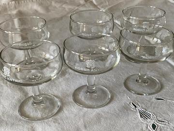 6 bicchieri rosso antico vintage 1970