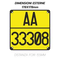 targa moto enduro competizione fmi in gomma