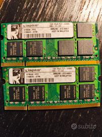 2x1GB Kingston DDR2 RAM Laptop PC2-5300S (667MHz) 
