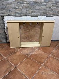 Specchio Bagno Due Ante Legno Chiaro