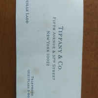 Tiffany & co raro biglietto da visita antico colle