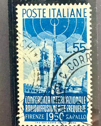 Francobollo 1950 RADIODIFFUSIONE 55L usato