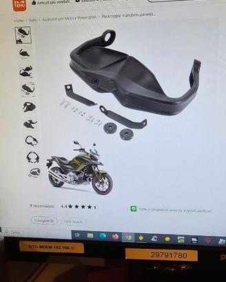 Honda Hornet 750 vetro e paramani