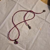 Girocollo Sottile Vintage con Pendente Rosso
