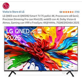 TV 75 POLLICI LG QNED
