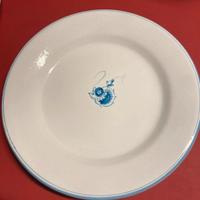 2 piatti dipinti a mano pesci blu