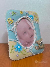 Cornice bimbo con orsetto e lettere 