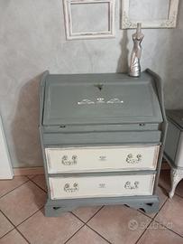 Scrittoio / Trumeau a ribalta stile Shabby Chic -