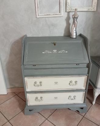 Scrittoio / Trumeau a ribalta stile Shabby Chic -