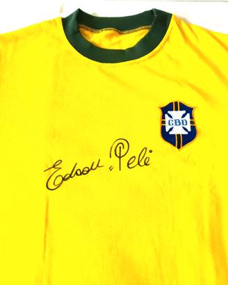 Maglia di calcio autografata Pelè certificato di a