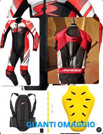 Tuta Spyke nuova 2 para schiena e guanti Spyke