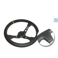 VOLANTE INVERTITO IN ECOPELLE NERA CON BRACCI NERI