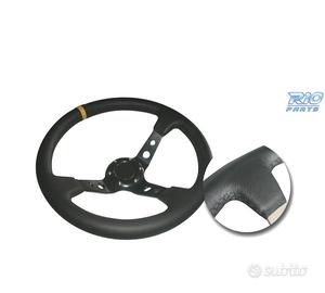 VOLANTE INVERTITO IN ECOPELLE NERA CON BRACCI NERI