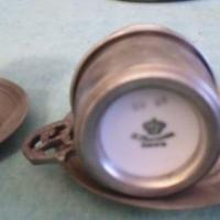 2 tazzine porcellana con portatazzina e piattino p