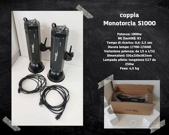 coppia flash da studio 1000 watt
