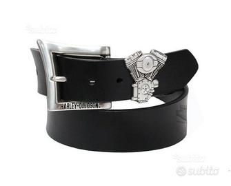 Cintura in pelle harley davidson con motore v-twin