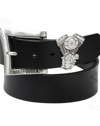 Cintura in pelle harley davidson con motore v-twin