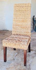 Set x 6 sedie sala da pranzo teak e banano