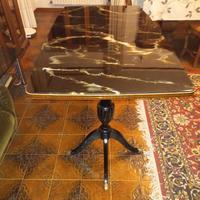 Tavolo vintage piano in vetro effetto marmo