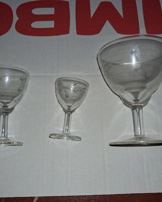 set 18 bicchieri decorati vintage