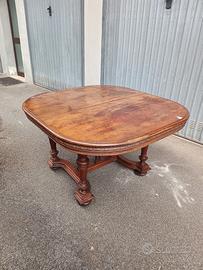 tavolo antico in noce 120x125