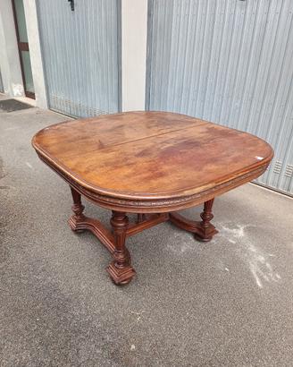 tavolo antico in noce 120x125