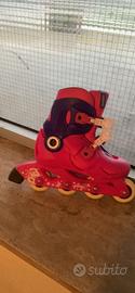 Pattini roller bambina più caschetto