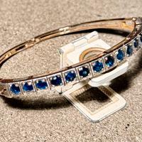 Bracciale  bangle vintage Art Deco in oro 12K