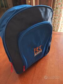 Zaino blu scuro e azzurro con zip