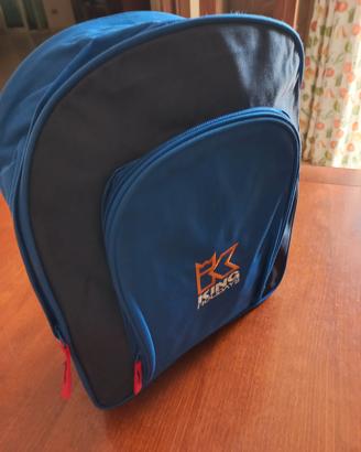 Zaino blu scuro e azzurro con zip