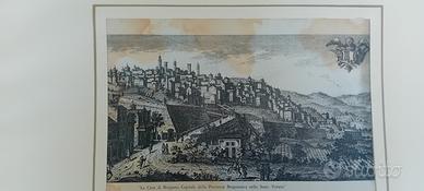 antica stampa di Bergamo rarissima xilografia 