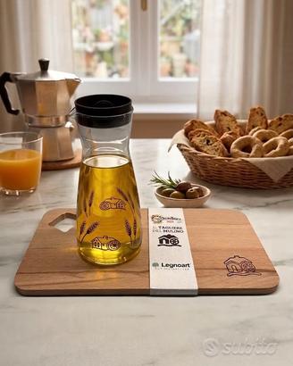 Set Cucina Mulino Bianco: Oliera in Vetro+Tagliere