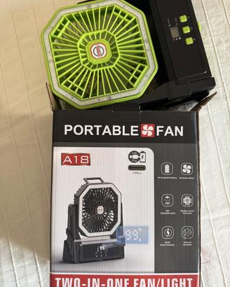 Ventilatore Portatile Con Pannello Solare
