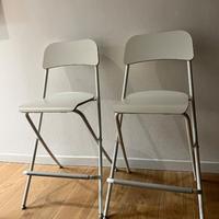 Coppia sedie alte pieghevoli Ikea bianche