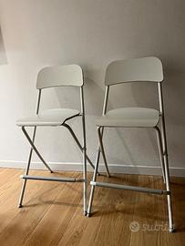 Coppia sedie alte pieghevoli Ikea bianche