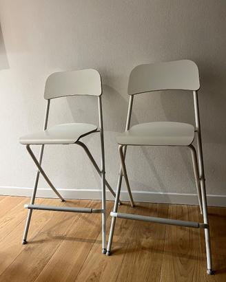 Coppia sedie alte pieghevoli Ikea bianche