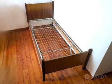 Letto Singolo in Legno Impiallacciato con Rete