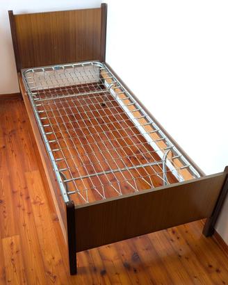 Letto Singolo in Legno Impiallacciato con Rete