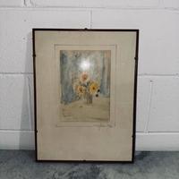 Antico quadro floreale firmato