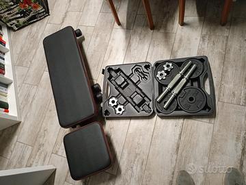 panca e pesi modulabili