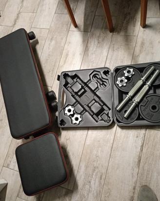 panca e pesi modulabili